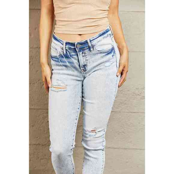 BAYEAS Mid Rise Acid Wash Skinny Jeans - Picture 5 of 5